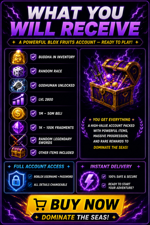 🟡 BLOX FRUITS MAX LEVEL ACCOUNT (2800) 🟡🧘‍♂️ BUDDHA 🧘‍♂️🥊 GODHUMAN 🥊 📧 MAIL UNVERIFIED 📧