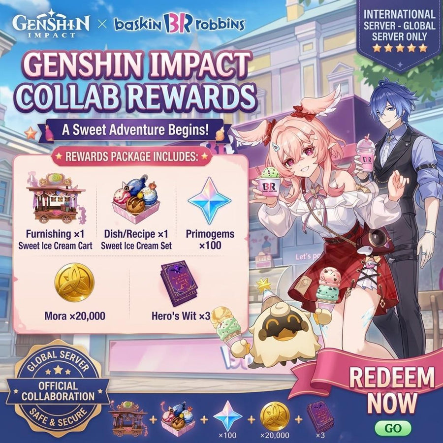 Genshin Impact Baskin Robbins Collaboration Redeem Code - Fast Delivery